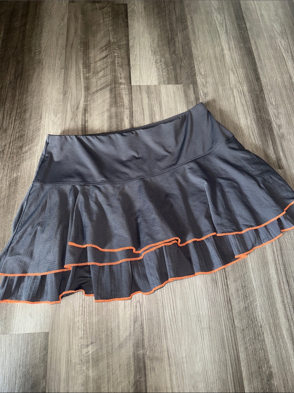 Lucky in Love tennis skirt skort grey athletic XL 16 women’s neon tiered golf